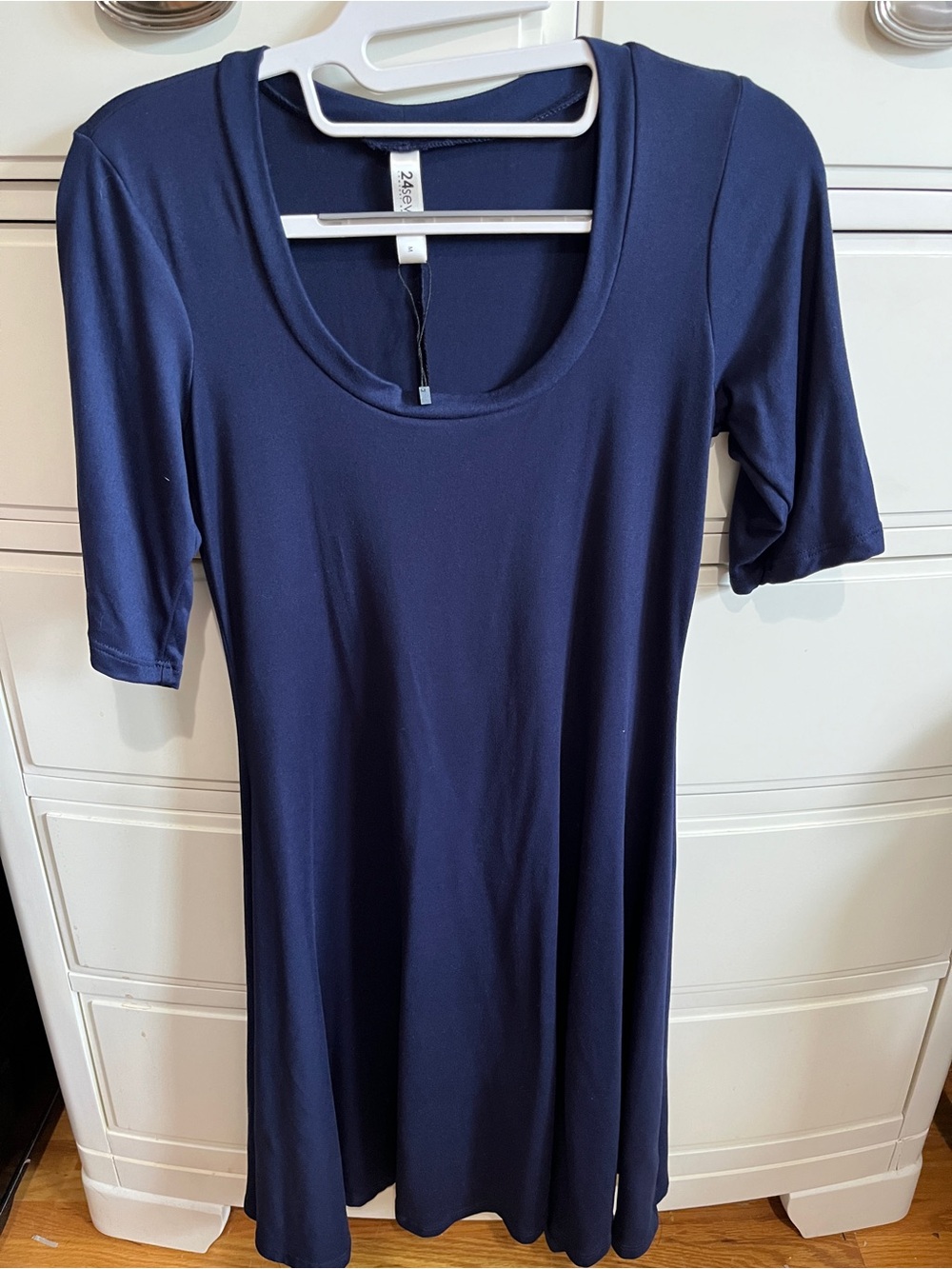 24seven Navy Scoop-Neck A-Line Tunic Dress